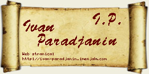 Ivan Parađanin vizit kartica